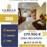 CASA DE DOS PLANTAS CON HABITACIÓN EN PLANTA BAJA EN BELLAVISTA